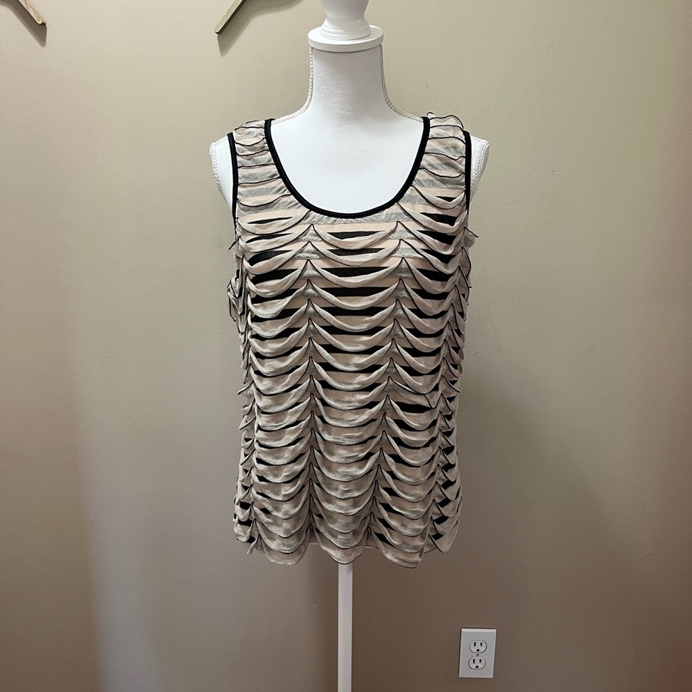 NY Collection Scalloped Sleeveless Top Size XL